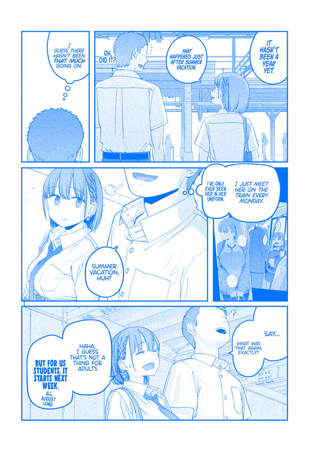 Page 4 Chapter 56 Getsuyoubi no Tawawa (Blue) (Fan Colored)