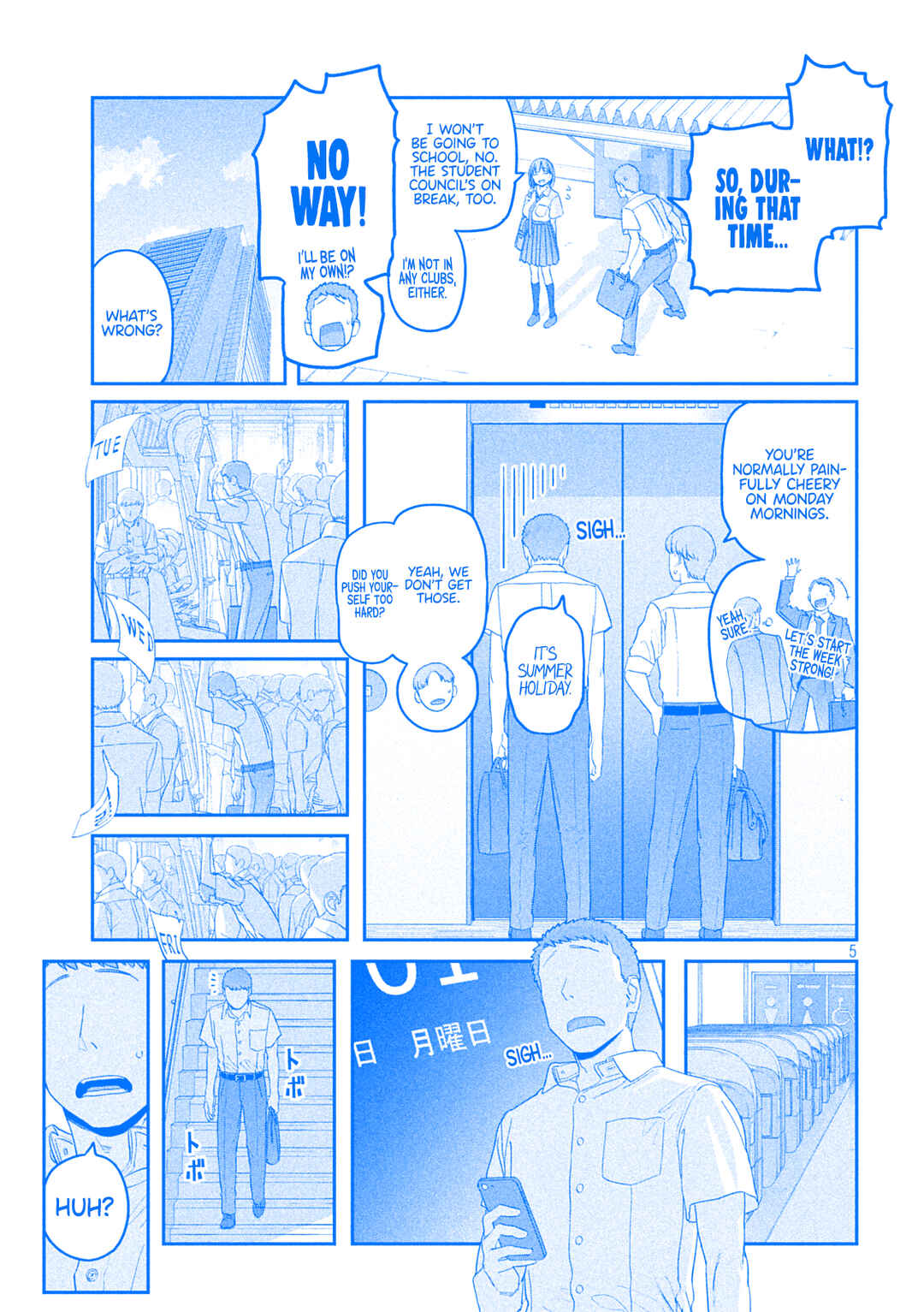 Page 5 Chapter 56 Getsuyoubi no Tawawa (Blue) (Fan Colored)