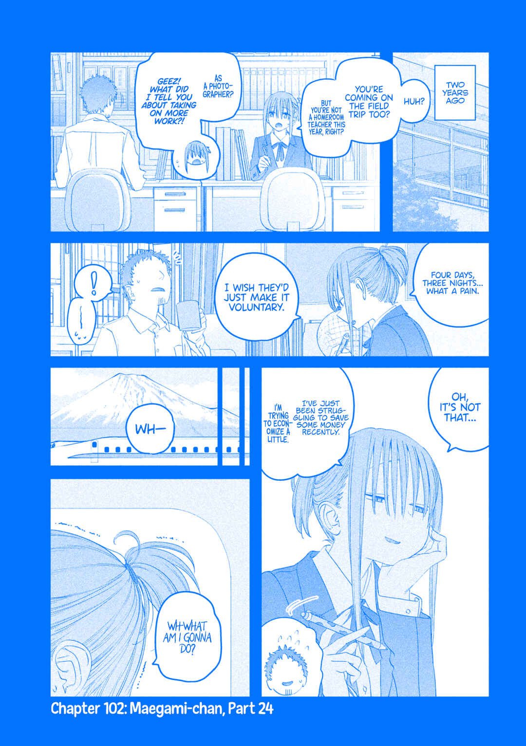 Page 2 Chapter 102 Getsuyoubi no Tawawa (Blue) (Fan Colored)