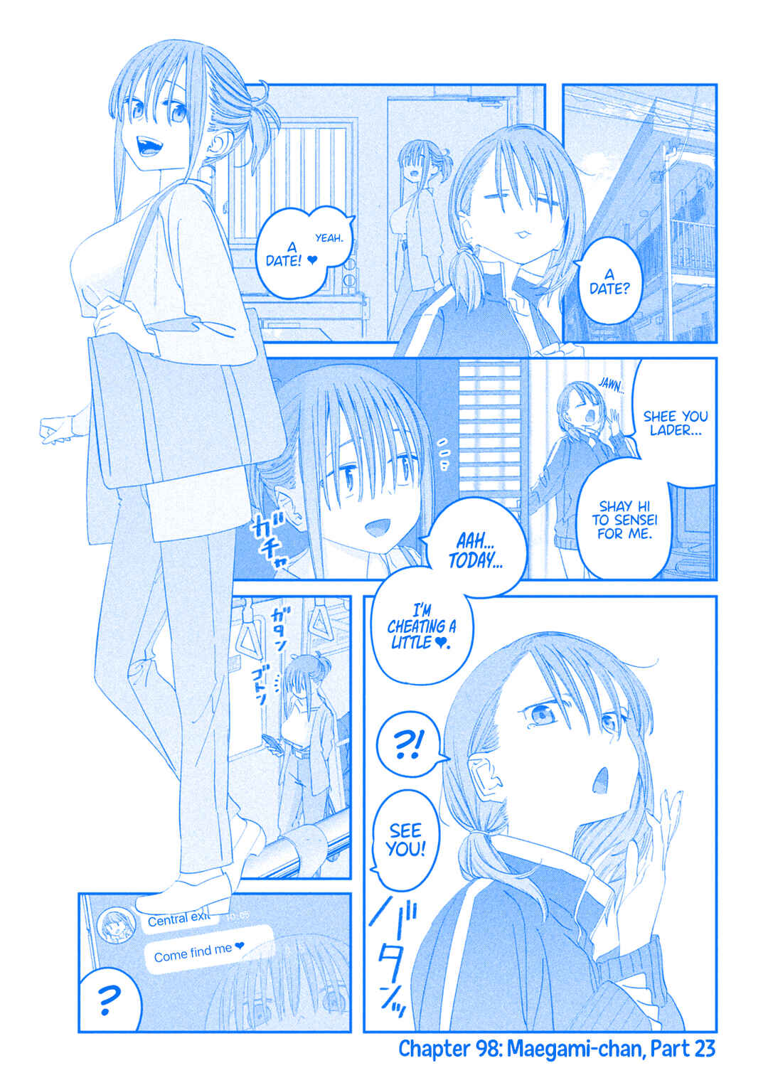Page 2 Chapter 98 Getsuyoubi no Tawawa (Blue) (Fan Colored)