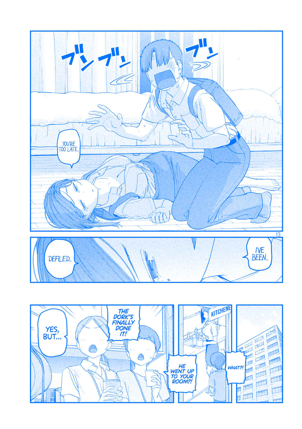 Page 13 Chapter 55 Getsuyoubi no Tawawa (Blue) (Fan Colored)