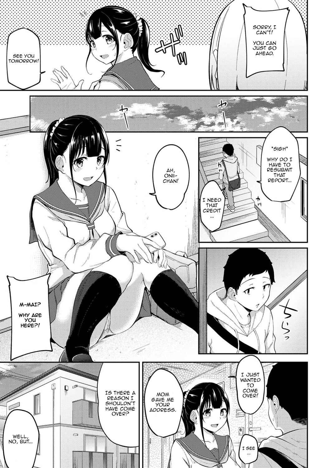 Page 4 Chapter 4 Asa Okitara Imouto ga Hadaka Apron Sugata datta node Hamete Mita