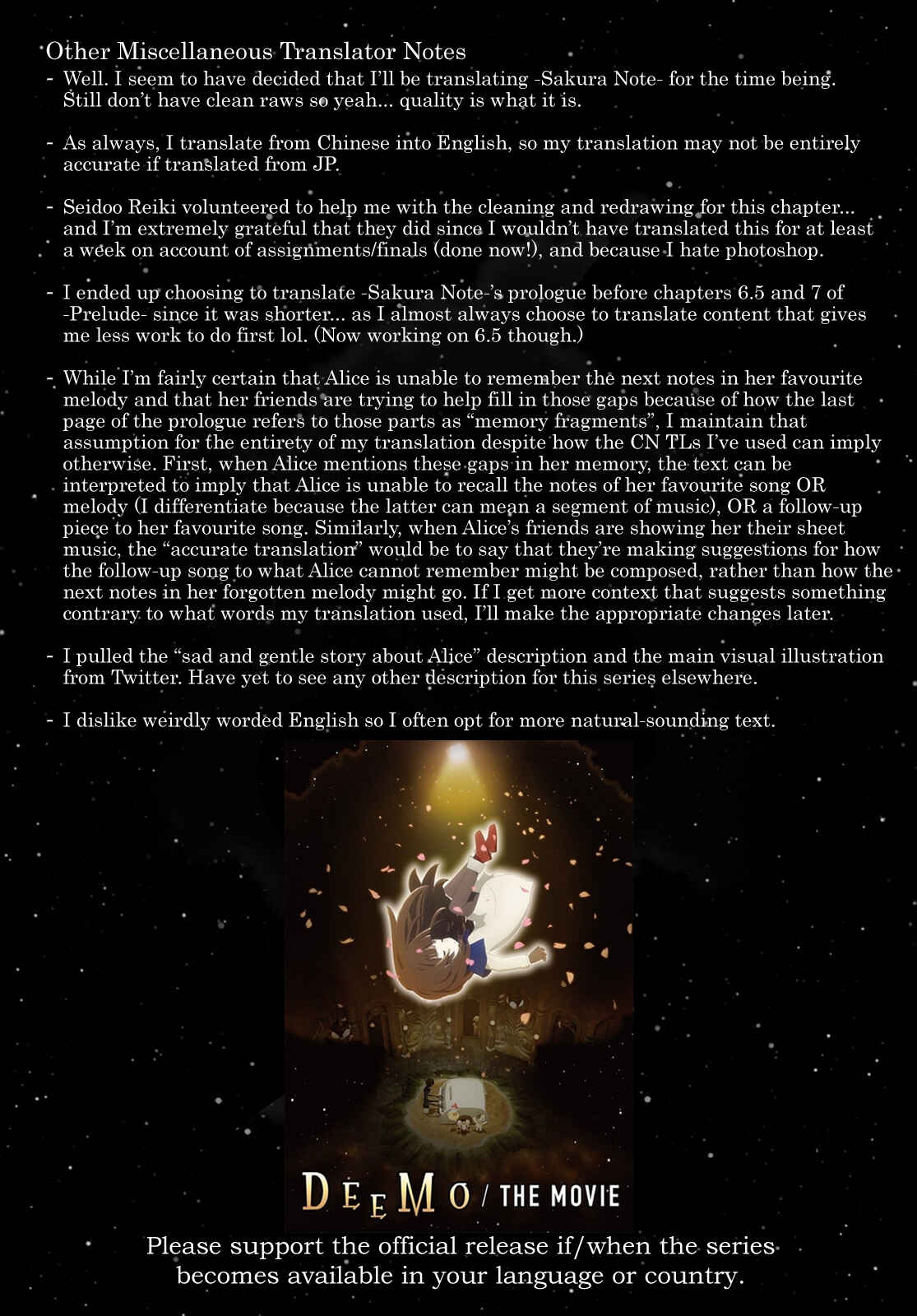 Page 13 Chapter 0 Deemo -Sakura Note-