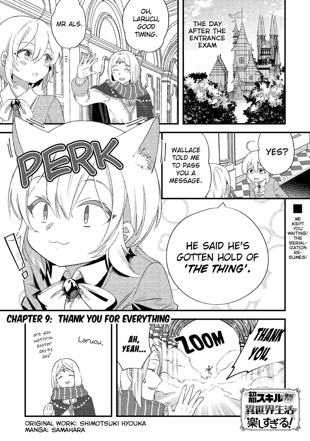 Page 1 Chapter 9 Shoki Skill ga Benri Sugite Isekai Seikatsu ga Tanoshisugiru!