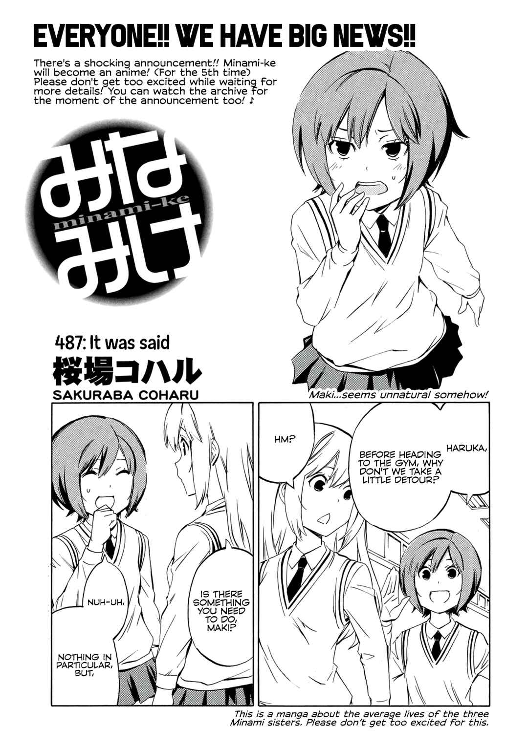 Page 1 Chapter 487 Minami-ke