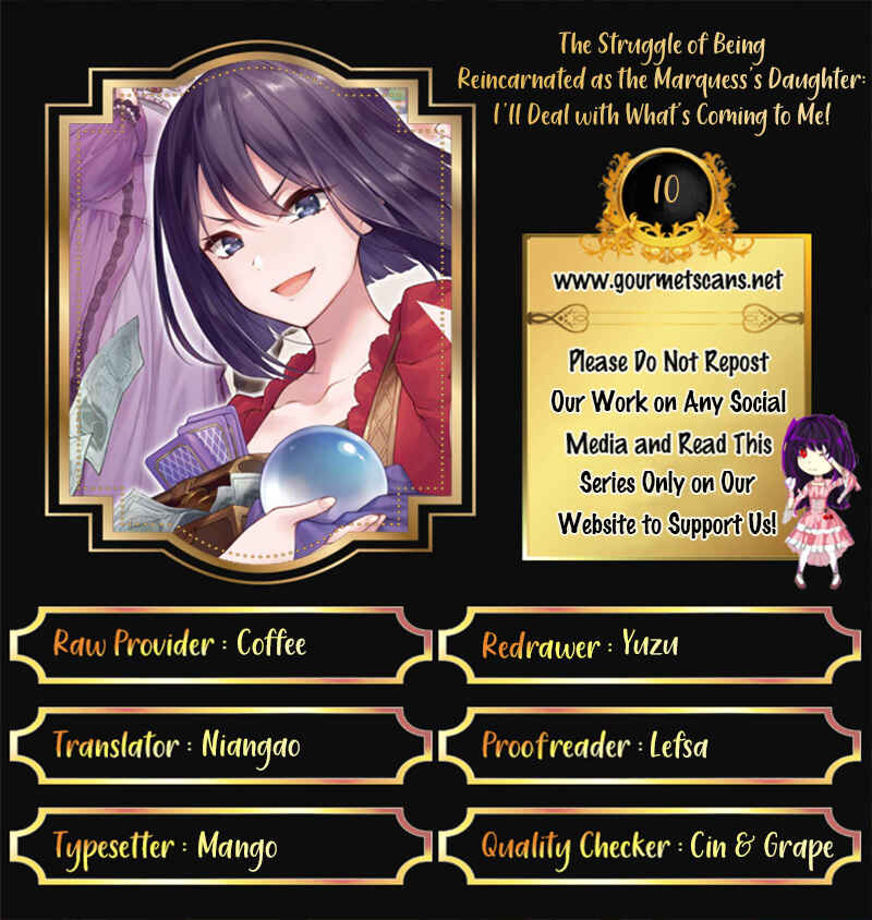 Page 1 Chapter 10 The Struggle of Being Reincarnated as the Marquesss Daughter: Ill Deal with Whats Coming to Me!