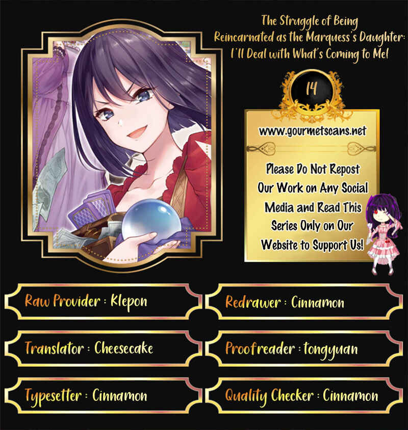 Page 1 Chapter 14 The Struggle of Being Reincarnated as the Marquesss Daughter: Ill Deal with Whats Coming to Me!