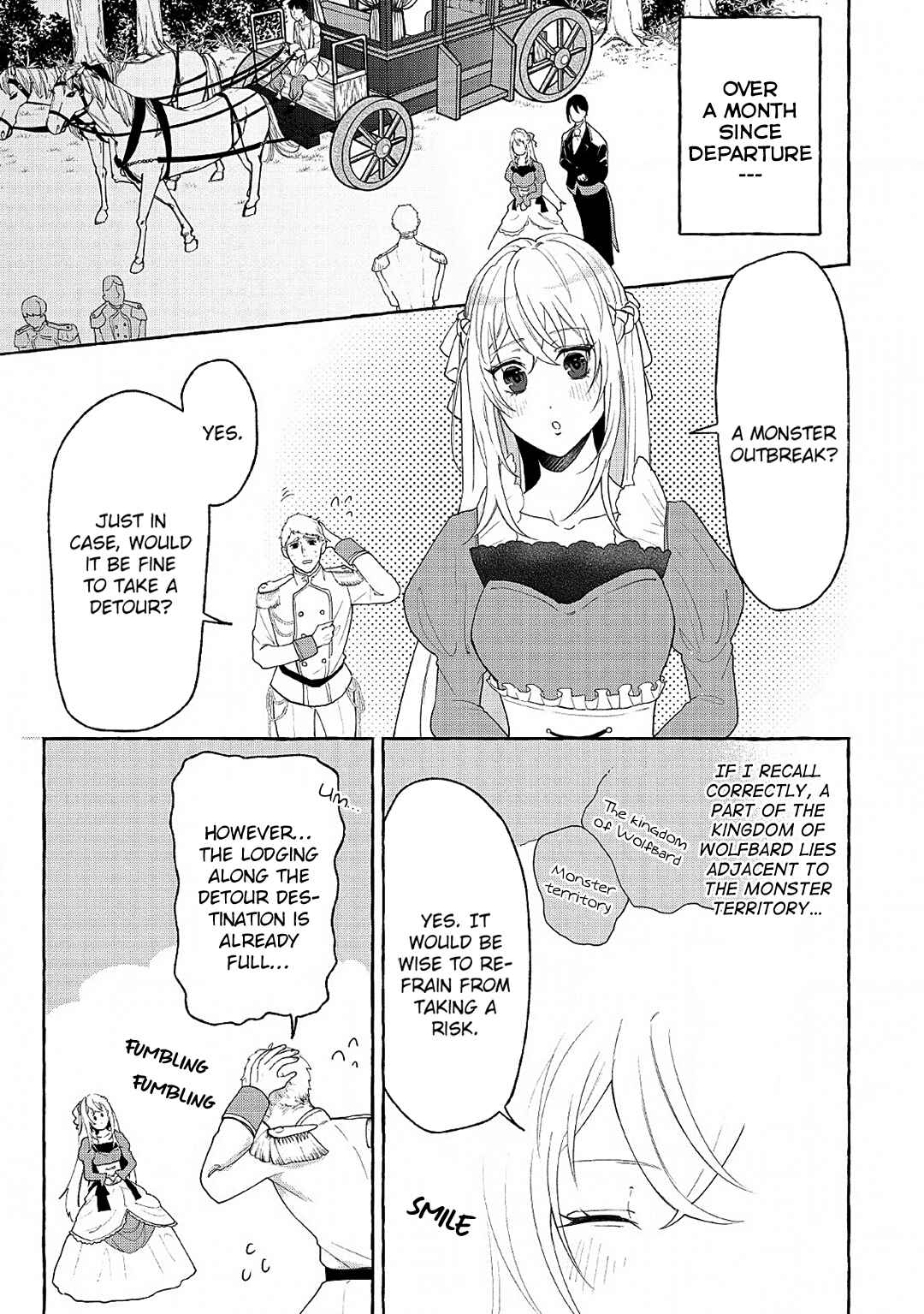 Page 1 Chapter 3 Tensei-saki de Suterareta Node, Mofumofu-tachi to Oryouri Shimasu ~Okazari Ouhi wa My Pace ni Saikyou Desu~