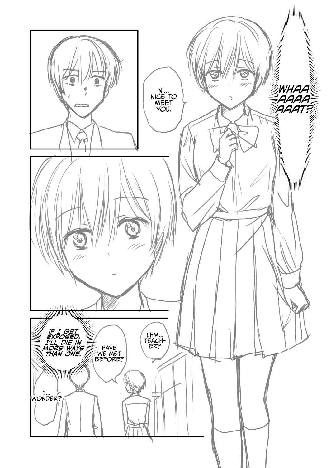 Page 15 Chapter 1 The Charismatic Cat Café Manager (who dresses as a guy) and the Frequent Customer (who dresses as a) Lady