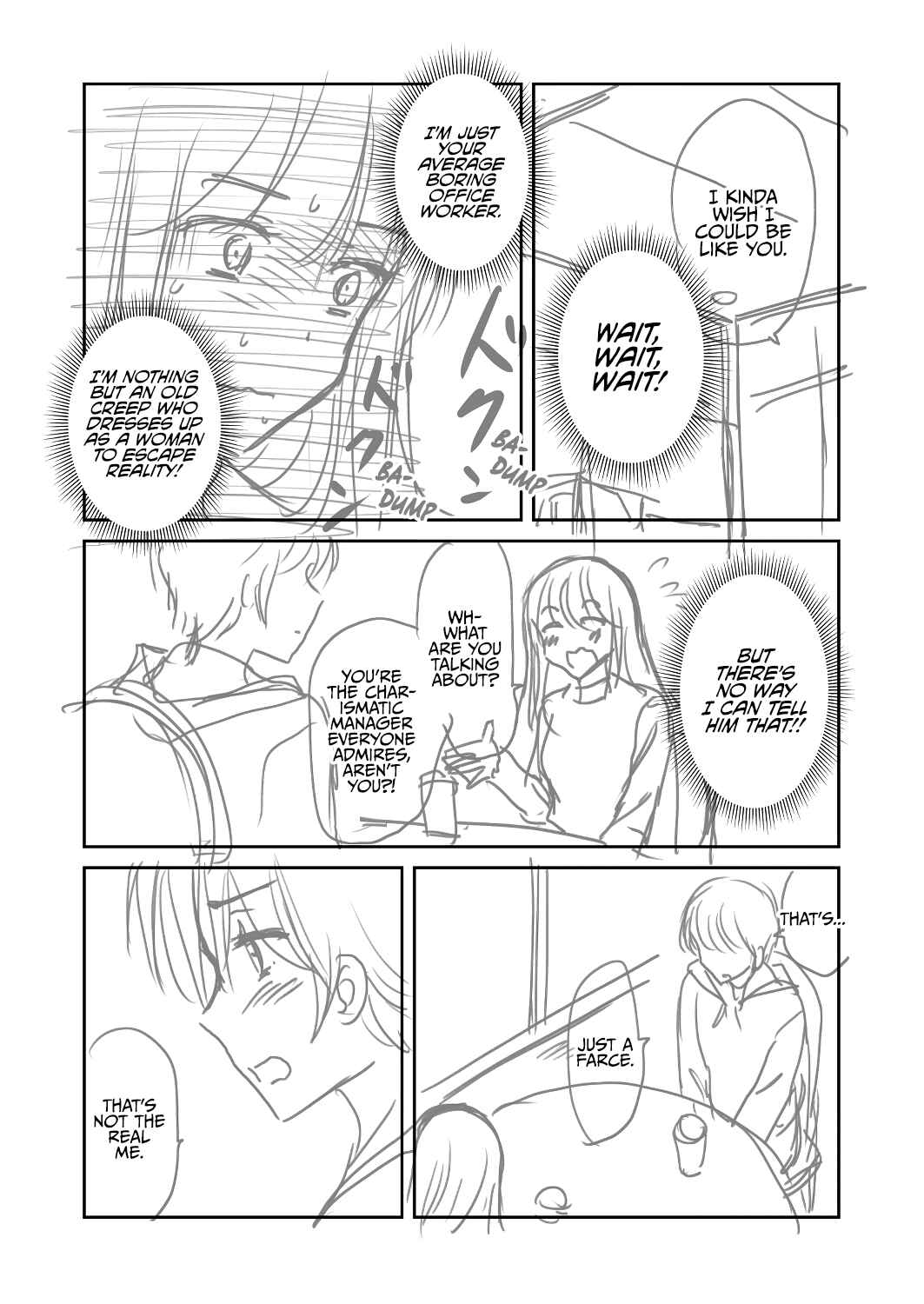 Page 7 Chapter 1 The Charismatic Cat Café Manager (who dresses as a guy) and the Frequent Customer (who dresses as a) Lady
