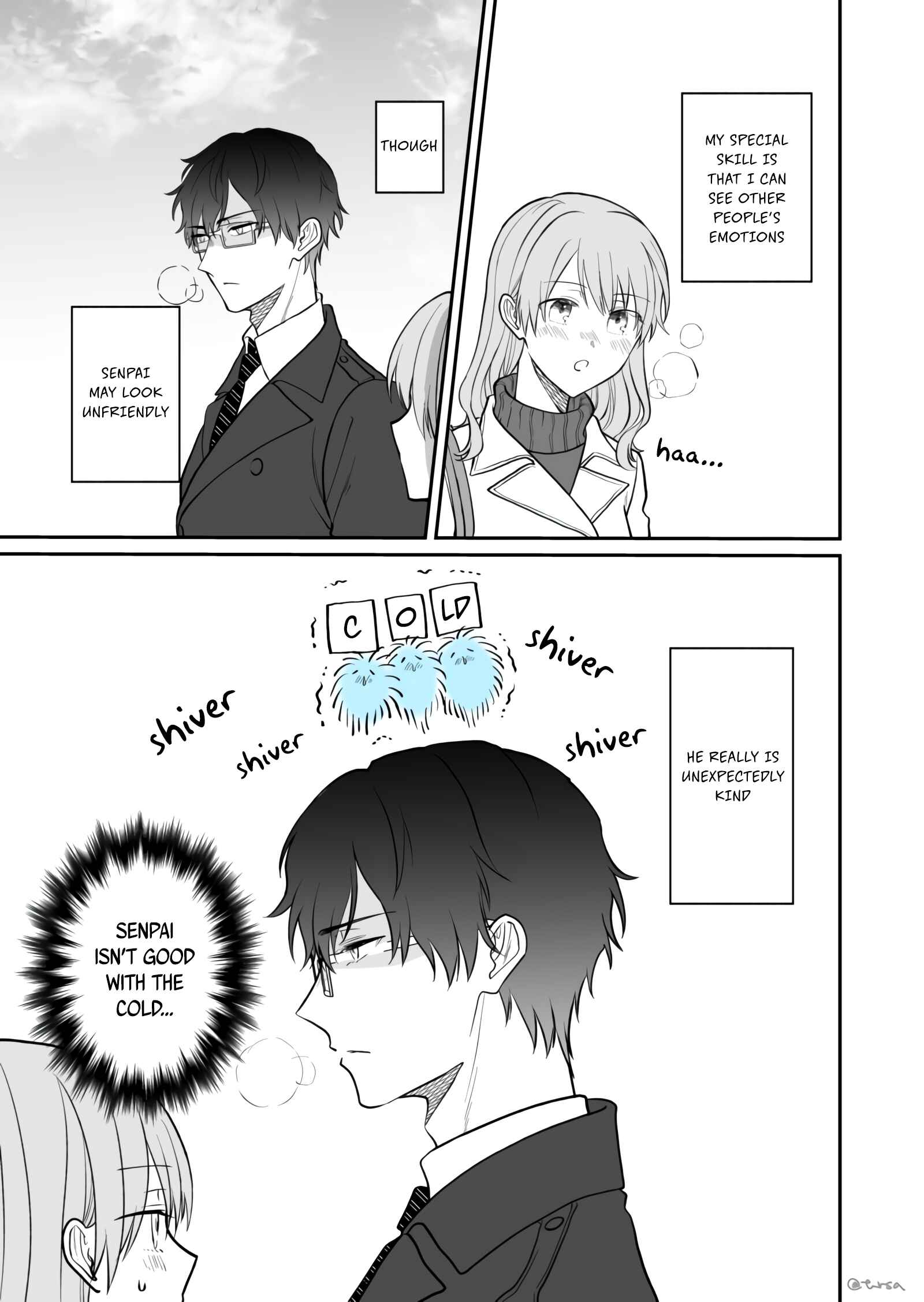 Page 1 Chapter 8 Kuuki ga Yomeru Shinnyuu Shain to Buaisou na Senpai (Web Comic)