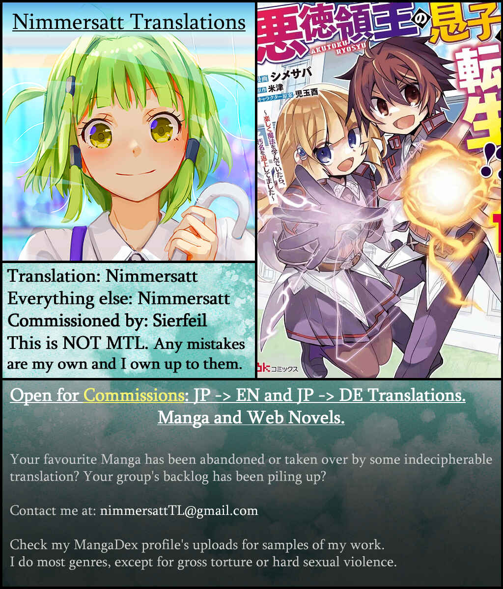 Page 27 Chapter 4 Akutoku Ryoushu no Musuko ni Tensei!? ~ Tanoshiku Mahou wo Manandeitara, Omei wo Henjou Shitemashita ~