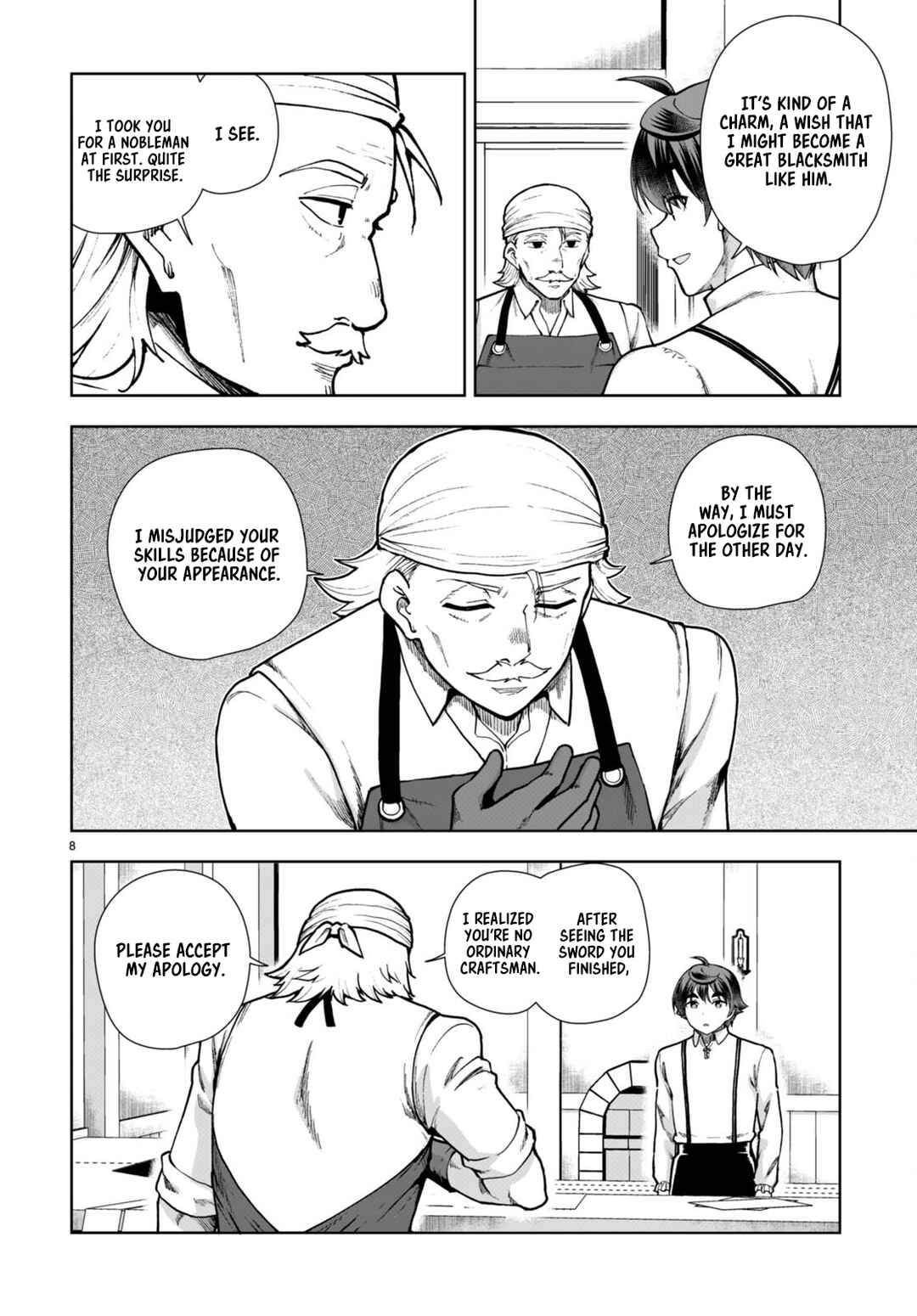 Page 8 Chapter 80 Botsuraku Yotei Nanode, Kajishokunin wo Mezasu