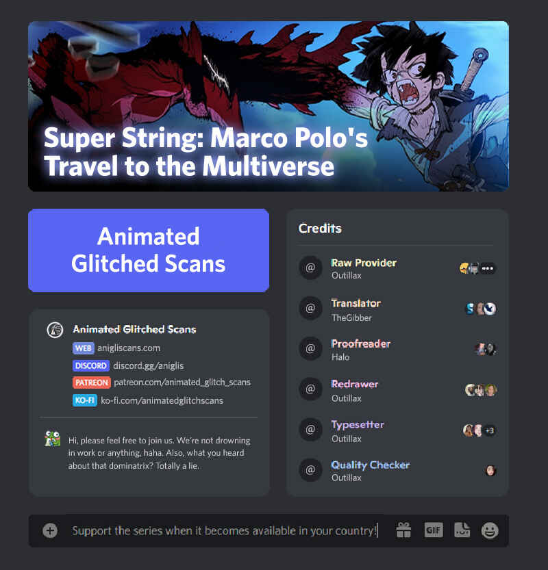 Page 1 Chapter 1 Super String: Marco Polo’s Travel to the Multiverse (Webtoon)