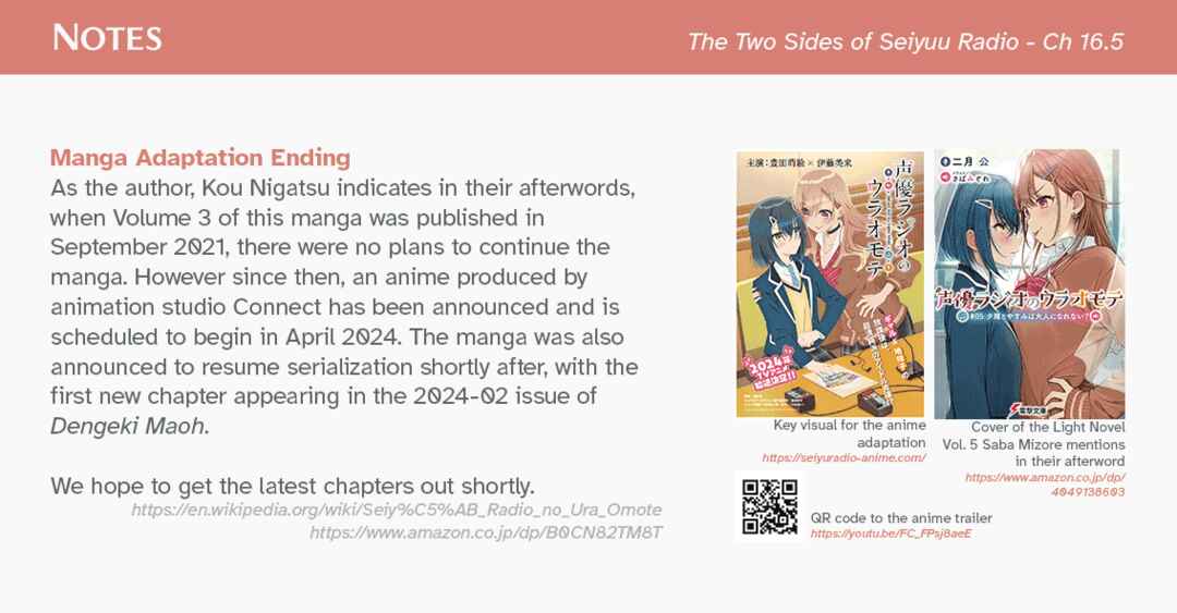 Page 20 Chapter 16.5 Seiyuu Radio no Ura Omote