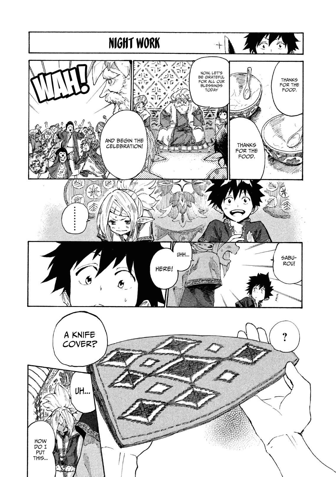 Page 9 Chapter 4 Mazumeshi Elf to Yuuboku gurashi