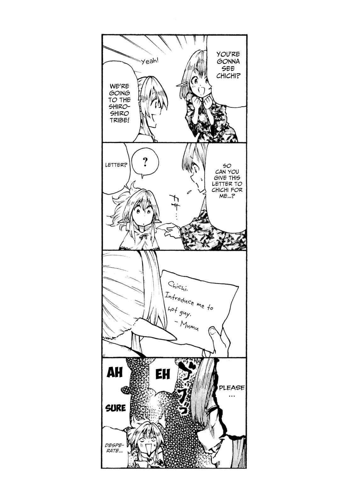 Page 34 Chapter 11 Mazumeshi Elf to Yuuboku gurashi