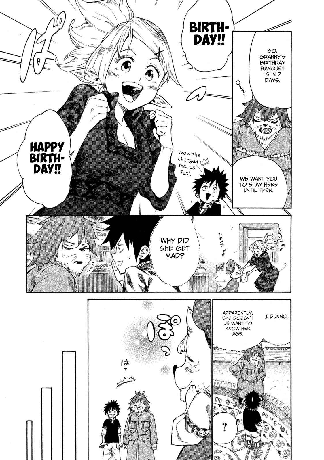 Page 15 Chapter 7 Mazumeshi Elf to Yuuboku gurashi