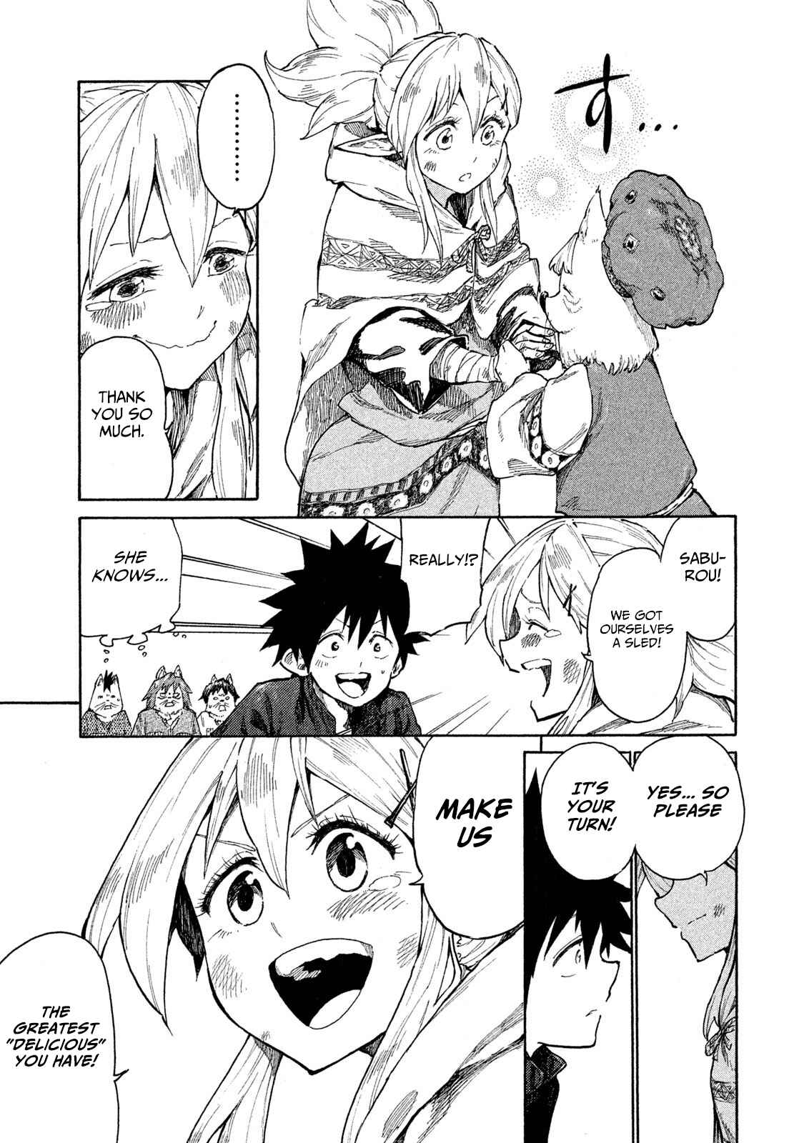 Page 32 Chapter 7 Mazumeshi Elf to Yuuboku gurashi