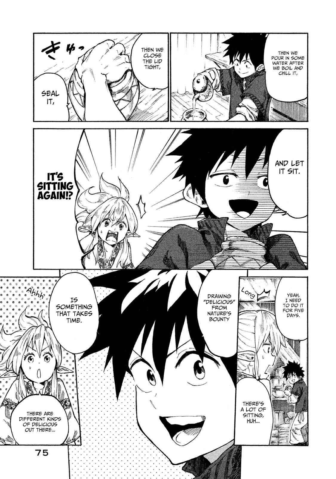 Page 34 Chapter 7 Mazumeshi Elf to Yuuboku gurashi
