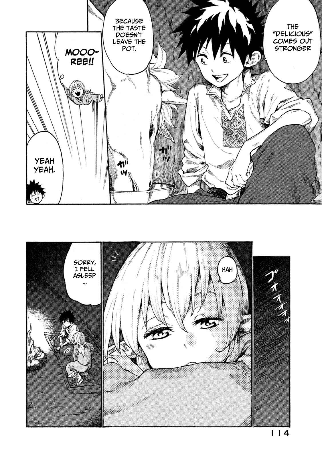 Page 14 Chapter 9 Mazumeshi Elf to Yuuboku gurashi