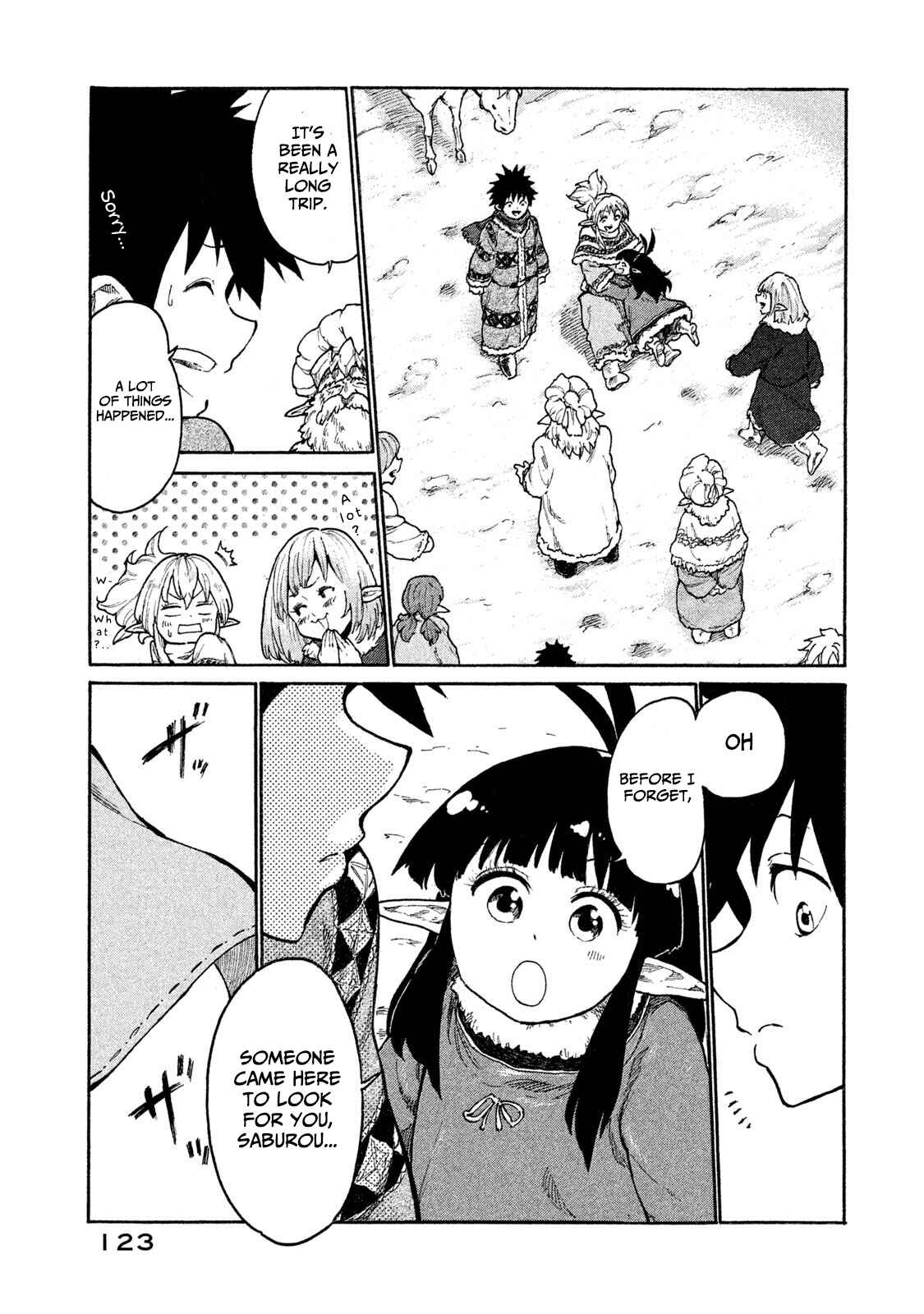 Page 23 Chapter 9 Mazumeshi Elf to Yuuboku gurashi