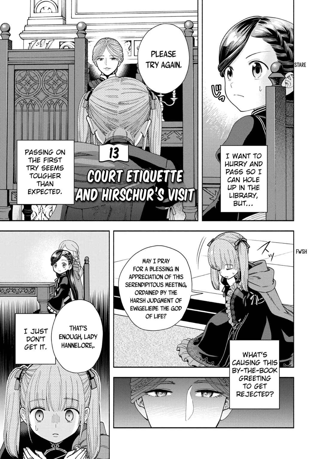 Page 3 Chapter 13 Honzuki no Gekokujou: Shisho ni Naru Tame ni wa Shudan o Erandeiraremasen—Dai 4-bu: Kizokuin no Toshokan o Sukuitai!