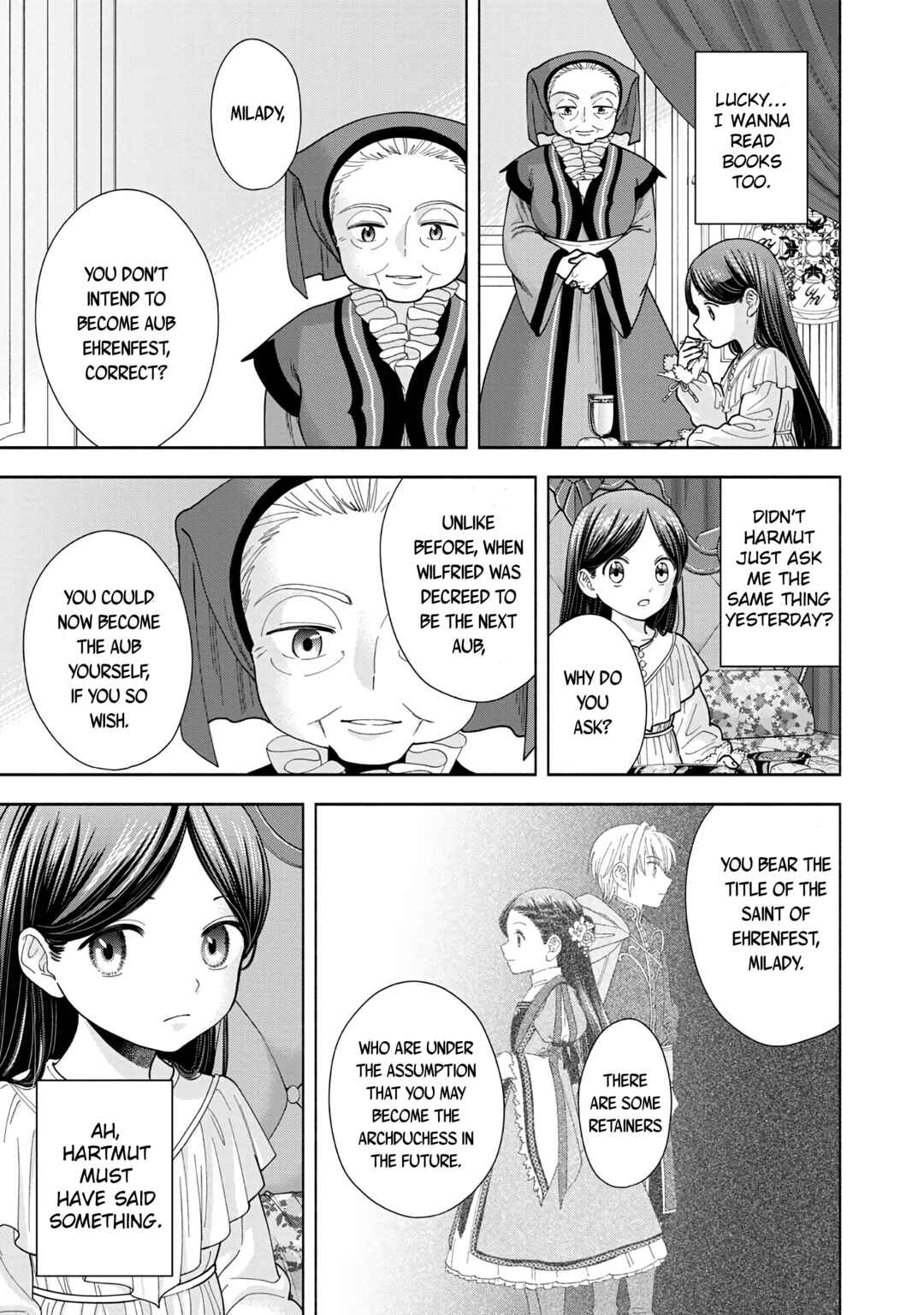 Page 11 Chapter 15 Honzuki no Gekokujou: Shisho ni Naru Tame ni wa Shudan o Erandeiraremasen—Dai 4-bu: Kizokuin no Toshokan o Sukuitai!